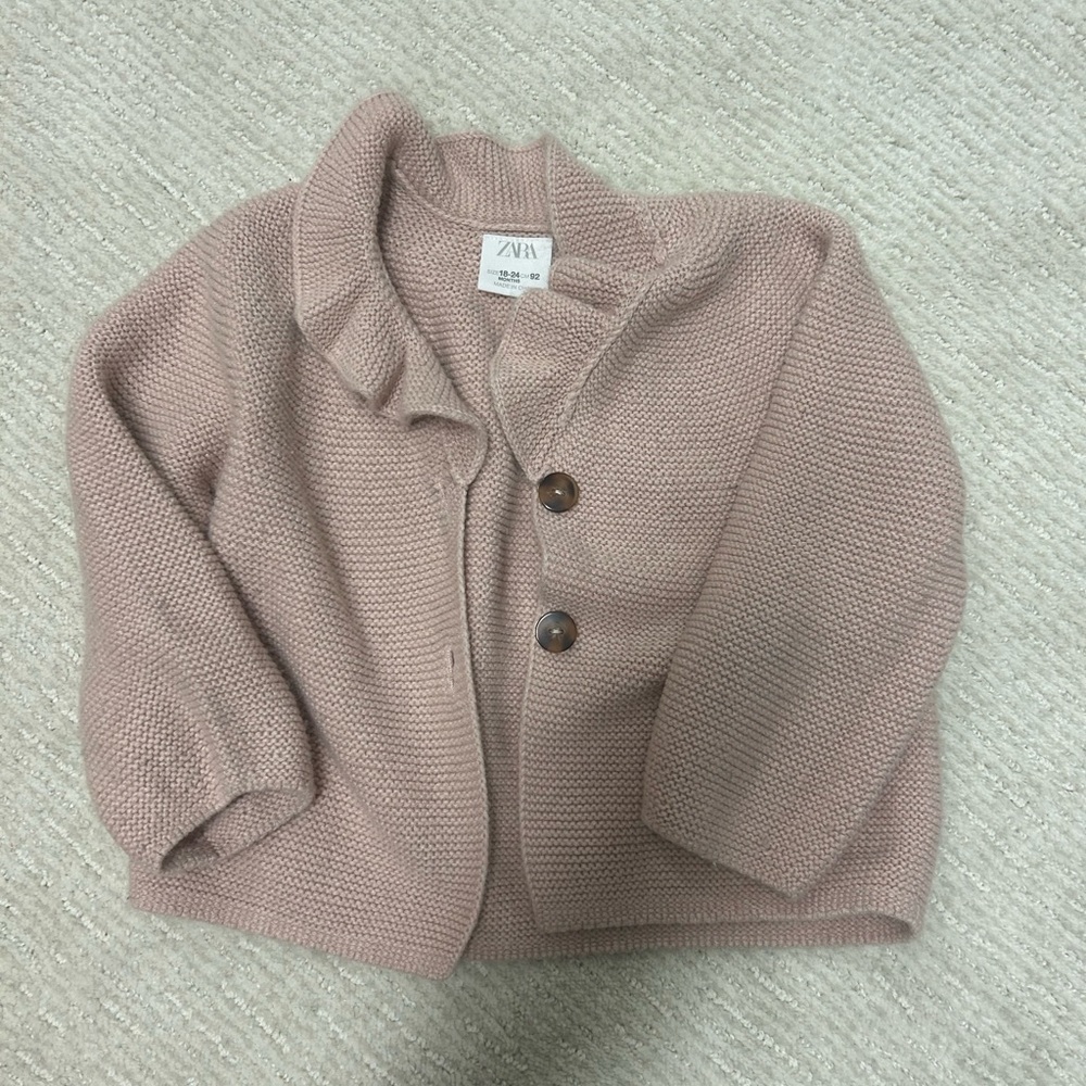 Zara girls pink sweater